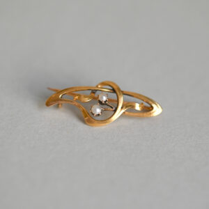 Antique French Art Nouveau 18ct gold pearl brooch