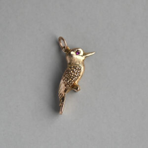 Heavy 9ct gold kookaburra bird charm pendant