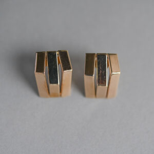 Pair of 9ct gold geometric earrings c.1980s