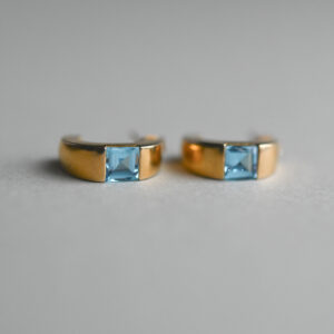 Pair of 9ct gold topaz hoop earrings