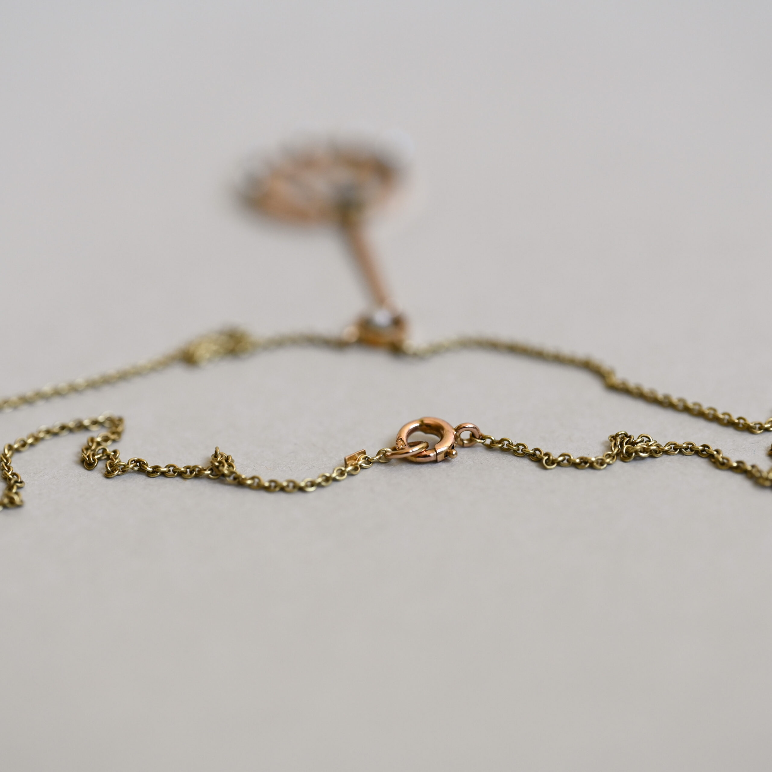 Antique Edwardian 15ct gold sapphire and pearl necklace c.1910 - Image 3