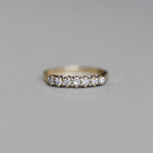 Dainty 9ct gold diamond half eternity stacking ring