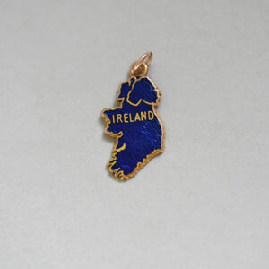 Vintage 9ct gold blue enamel Ireland charm