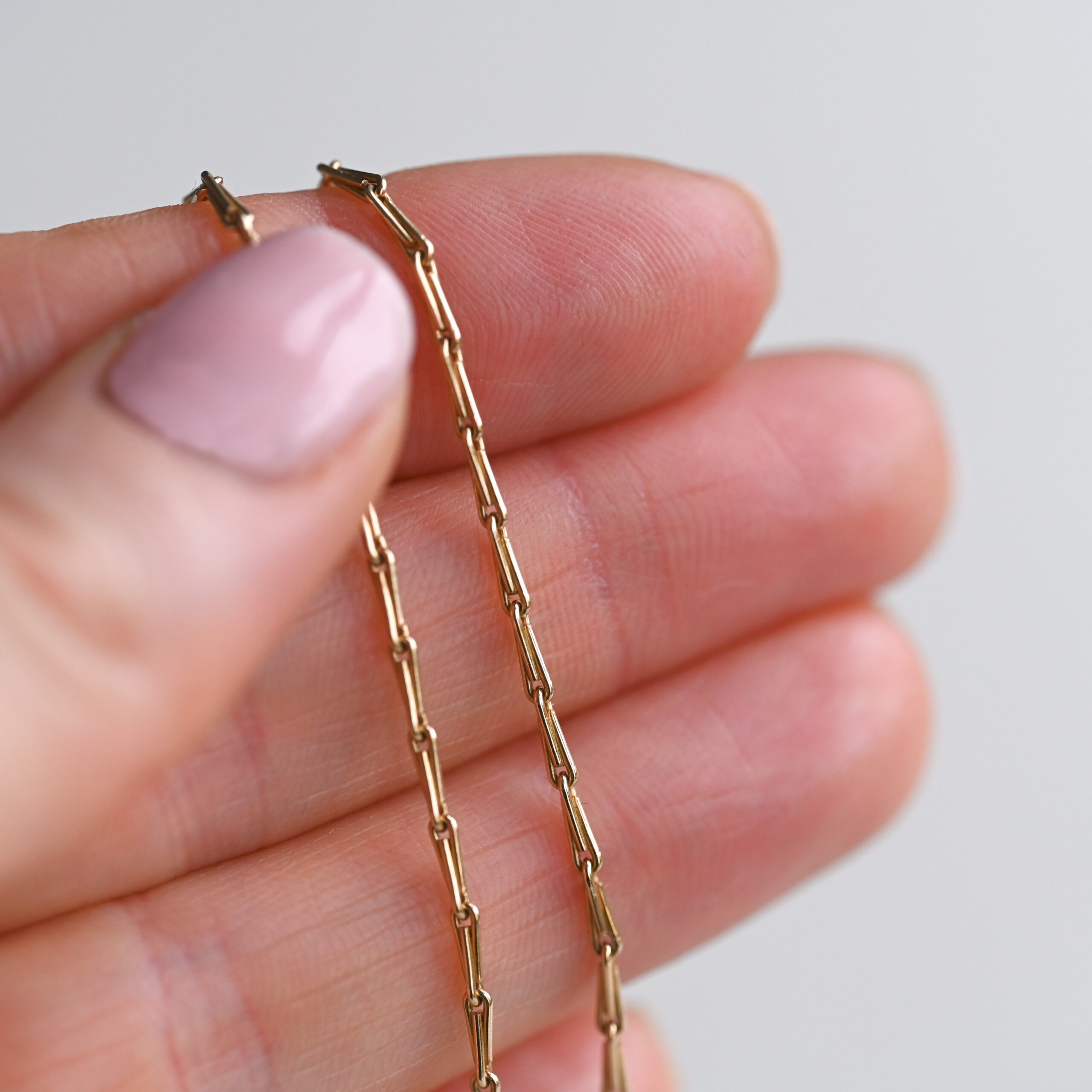 Vintage 9ct gold hayseed chain necklace - Image 3