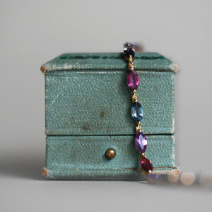 Aesthetic 9ct gold marquise cut multi gemstone bracelet