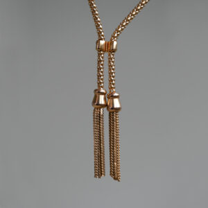 Aesthetic 9ct gold tassel drop necklace