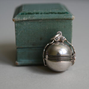 Novelty sterling silver opening locket orb pendant charm
